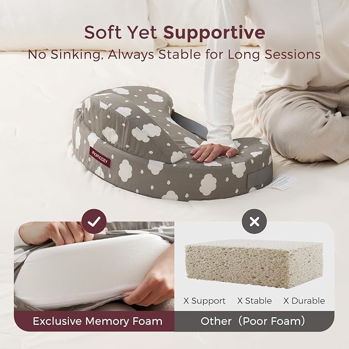 Momcozy Innovative Safety Fence Nursing Pillow & Soft & Absorbent Baby Washcloths