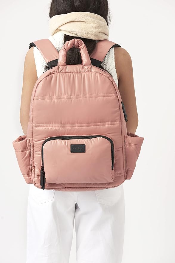 7AM Voyage Diaper Bag Backpack - Unisex Multifunctional Waterproof Travel Bag, Large Capacity Carry on Backpack with Padded Shoulder Straps, Newborn Essentials Backpack for Traveling | Rose Dawn