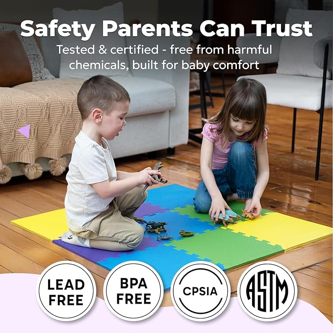 MioTetto Baby Play Mat, Comfortable Playtime Mat ??Portable Foam Floor Tiles, Safe Baby mat for Floor for Crawling & Development, Soft Play mat for Babies, Stylish Interlocking Foam Tiles
