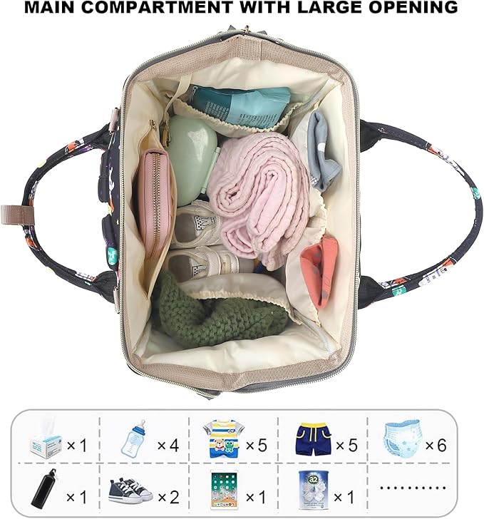 Dog Baby Diaper Bag Backpack for Women, Large Capacity Waterproof Maternity Travel Nappy Backpacks with Stroller Straps
