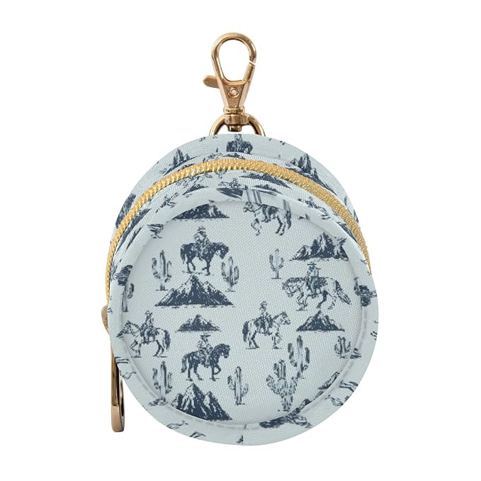 Cowboy Cactus Blue Print Pacifier Holder Case with Clip Paci Holder Pacifier Storage Case Container Portable for Diaper Bag Newborn Girl Boy Essentials