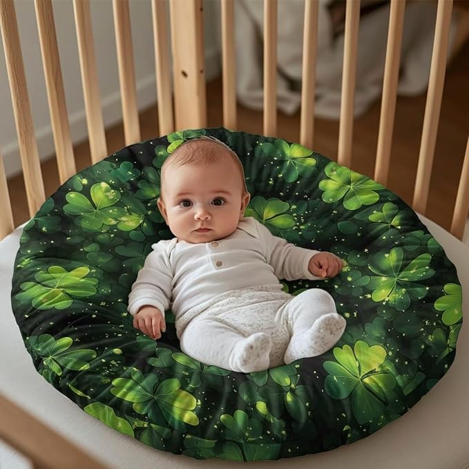 Four Leaf Clover Nursing Pillow Cover for Breastfeeding Pillows Breastfeeding Pillow Slipcovers for Baby Boys & Girls Ultra Soft Infant Nursing Pillowcase Pillow Case for Newborn