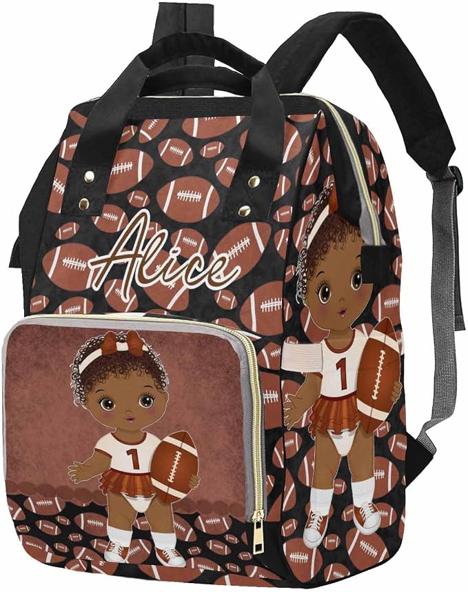 M YESCUSTOM Custom Diaper Bag Backpack with Name for WoMen Customized Mommy Daypack Bags Personalized Nursing Bag New Born Gift for Mother, Friends, Dad Baseball Back Pack