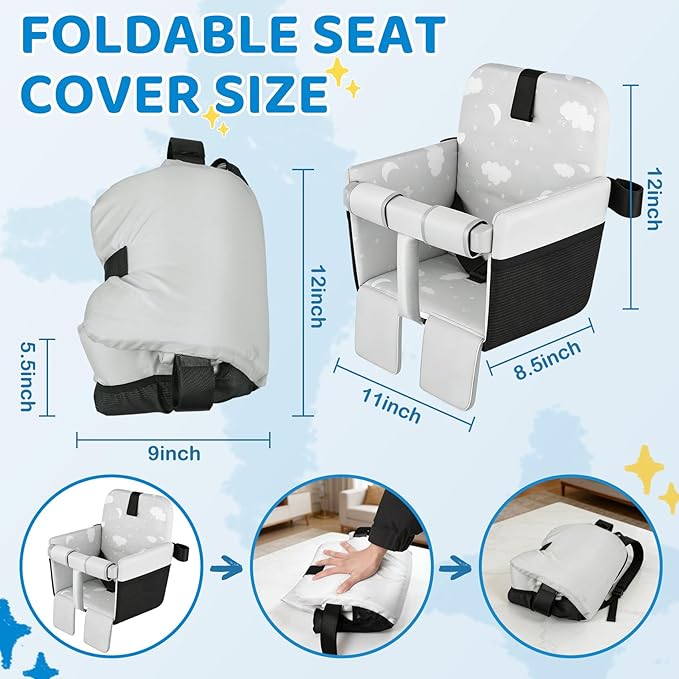 Portable Baby Shopping Cart Seat, High Chair Cover for Outdoor Hygiene and Safety, One-Hand Installation Cart Seat Cover, Comfortable and Supportive Foam-Padded, Grocery Cart Baby Seat