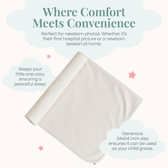Caden Lane Baby Swaddle & Receiving Blanket, Soft, Breathable & Temperature-Regulating Bamboo Viscose Fabric for Swaddling Newborns, Gender Neutral Infant Blanket for Boys & Girls, Oat Beige