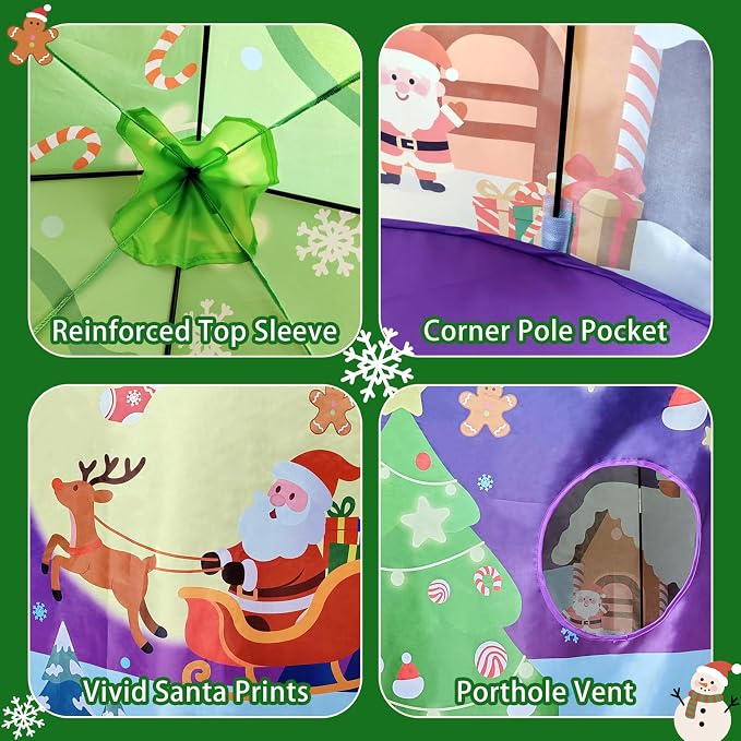 Snowman Kids Play Tent & Pet Playhouse with Roll-Up Door, Festive Christmas Room Decor for Toddlers, Indoor Dog Cat House
