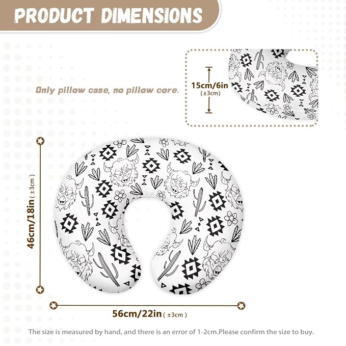 Ox Cactus Nursing Pillow Covers Slipcovers for Breastfeeding Moms, Ultra Soft Breathable Feeding Pillow Slipcover for Baby Boy Girl
