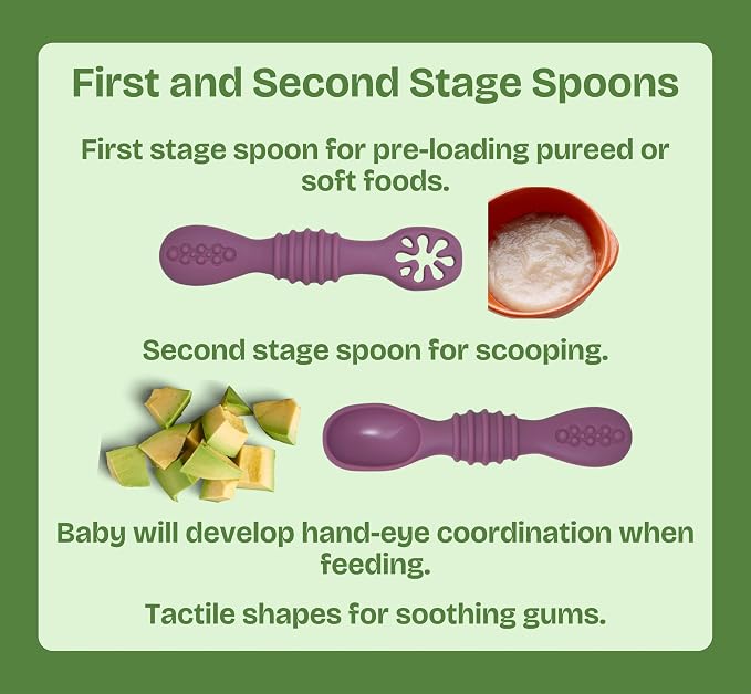 6 Pack Baby Led Weaning Silicone Spoons (Purple)