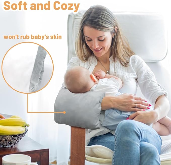 KAKIBLIN Baby Feeding Arm Pillow,Baby Nursing Arm Breastfeeding Pillows Support for Newborn Mom and Babies,Portable and Washable,Ergonomic Nursing arm Pillow for Feeding Newborn(Gray)