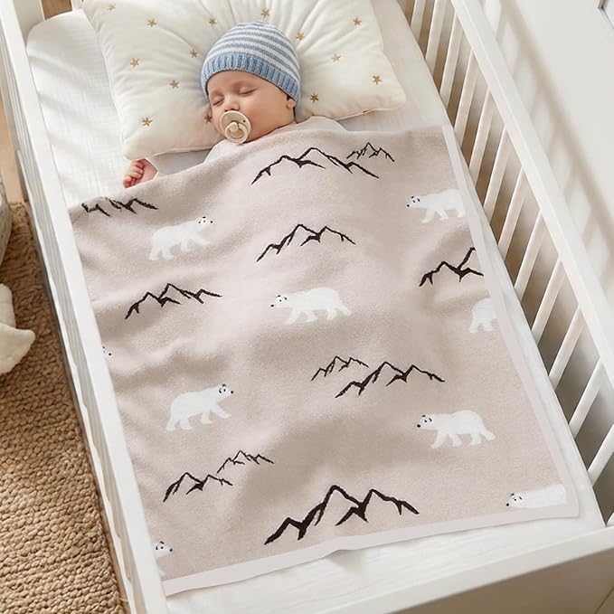 Receiving Baby Blanket,100% Luxury Cotton Knit Baby Blanket,Lightweight Cozy Neutral Swaddling Blanket for Newborns,Boys & Girls,Infant and Toddler