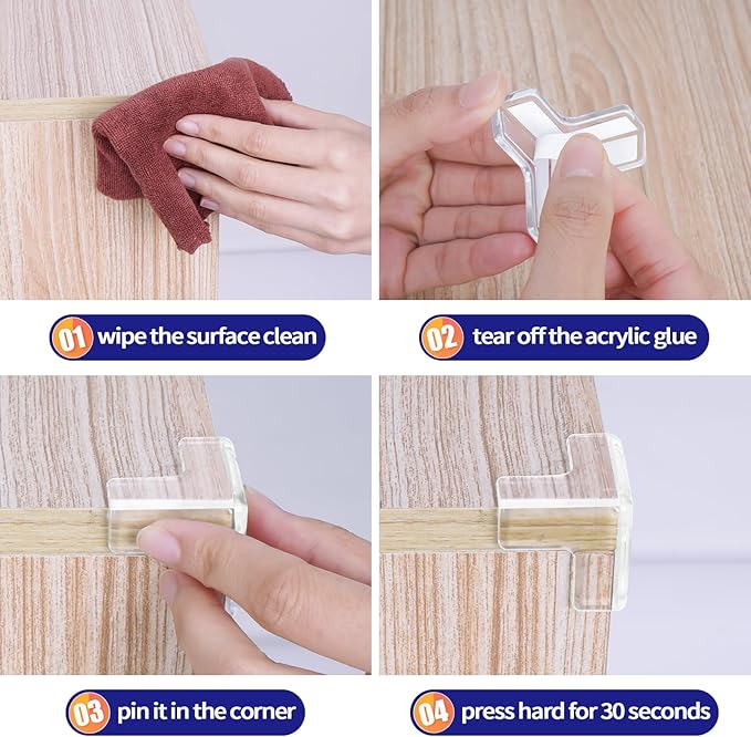 16 Corner Protector Baby, T-Shape Table Protectors for Baby Corner Protector Guards Clear Corner Protectors for Furniture Corner Protectors Corner Guards Baby Proof Corner Covers Baby Safety