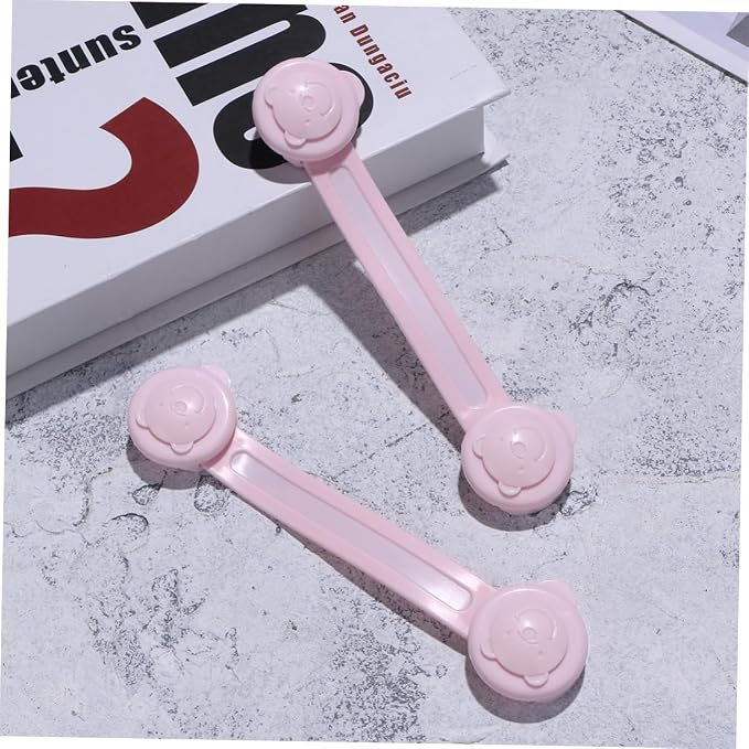 SHOWERORO 2pcs Bear Shaped Childproof Cabinet Locks Material Easy Install Bright Design Safety Locks for Boys and Girls