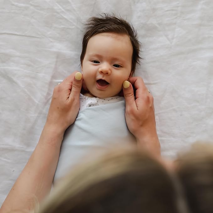 snuggle me Swaddle | Organic Cotton Swaddle Blanket, Soft Stretch, 47 x 47 inches (Bluebell)