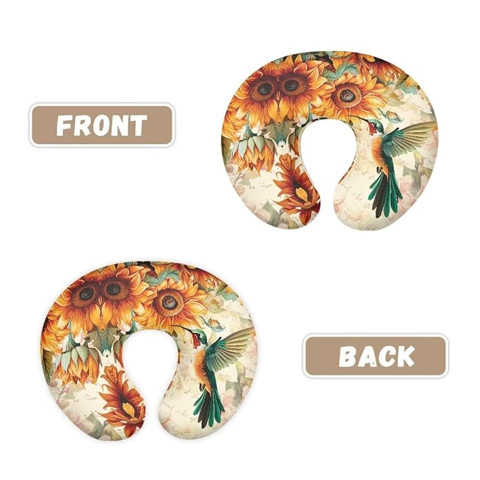 Sunflower Hummingbird Nursing Pillow Cover for Infant Snug, Breastfeeding Pillow Slipcover for Baby Girls/Boys, Soft Snug Fits On Newborn Feeding Pillow Case