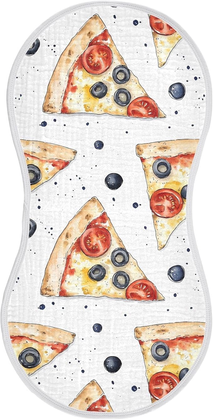 vvfelixl Margherita Pizza Burp Cloths for Baby Boy Girls Baby Washcloths Burp Rags 1 Pack