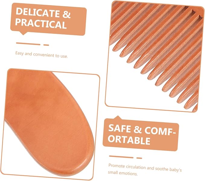 Kisangel 5sets Newborn Hair Brush and Wooden Comb Ergonomic Brush for Gentle Scalp Massage Care Set
