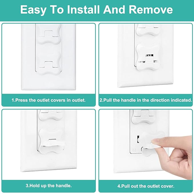 Outlet Covers Babepai 38-Pack White Baby Proof Electrical Protector Safety Improved Baby Safety Plug Covers