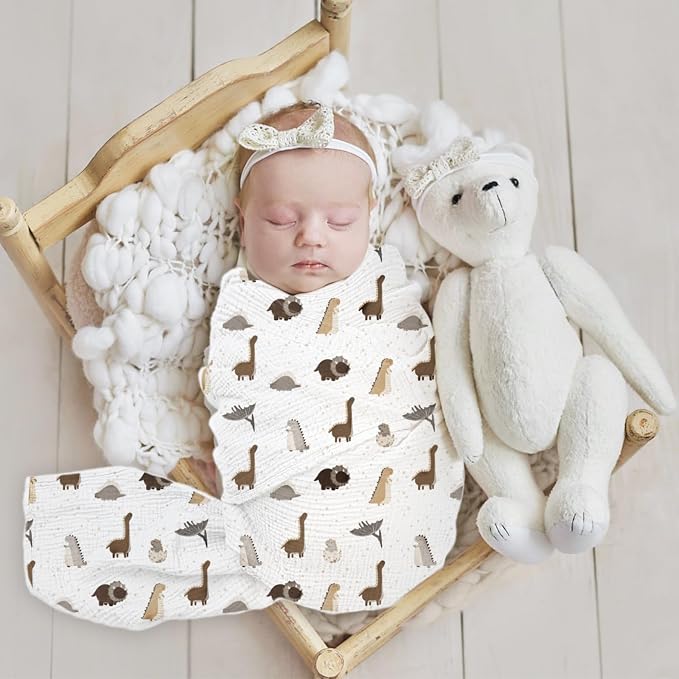 lulumoon Baby Muslin Swaddle Blankets: Soft Receiving Blanket for Newborn - Cotton Swaddling Blanket for Neutral 2Pack
