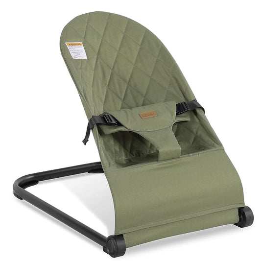 Baby Bouncer,Baby Bouncer Seat,Portable Infant Bouncer with 3-Point Safety Harness,Ergonomic Bouncy seat,Infant Bouncy Chair for Baby 0-6 Months, Up to 20lbs(Green)