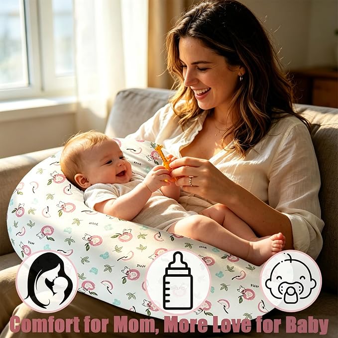 Nursing Pillow Breastfeeding Pillow Removable cover Machine washable | Conforming to ergonomic design. Detachable cover. Machine washable. Breathable fabric.Arm fatigue free Soft supportive fill