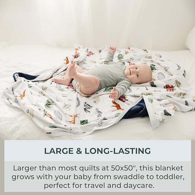 Pobibaby Premium Baby Blanket, Soft Stretchy Quilt for Babies, Toddlers, Kids (Explore)