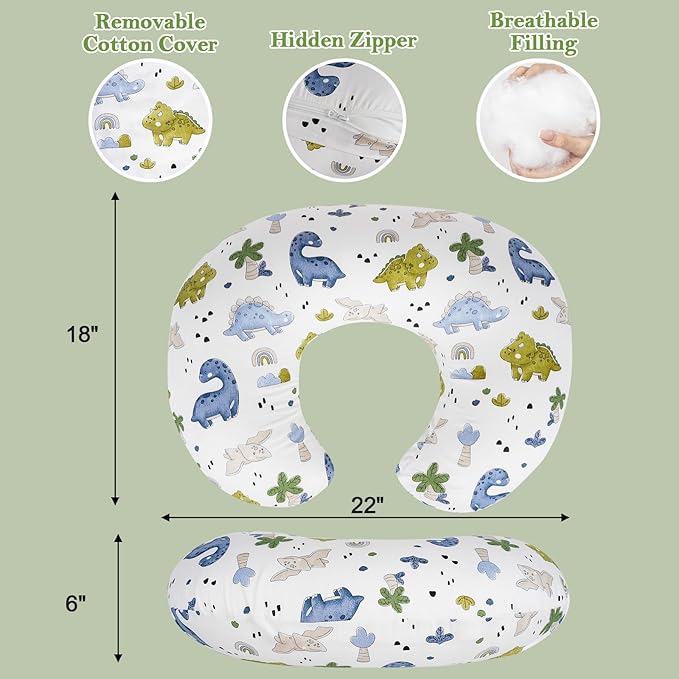 Nursing Pillow & Breastfeeding Pillow ??Ergonomic C-Shape for Breastfeeding & Bottle Feeding, Standard Size Breathable with Washable Cover, Hypoallergenic,Tummy Time & Sitting Support (0-12Months)