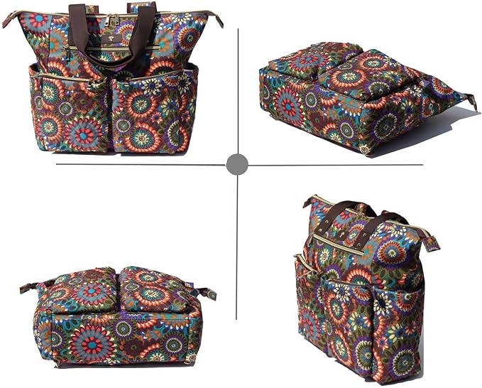 ESVAN Diaper Tote Bag Totepack Backpack 2 in 1 for Women Multifunctional Large Capacity with Insulated Pockets Travel | Multifunctional