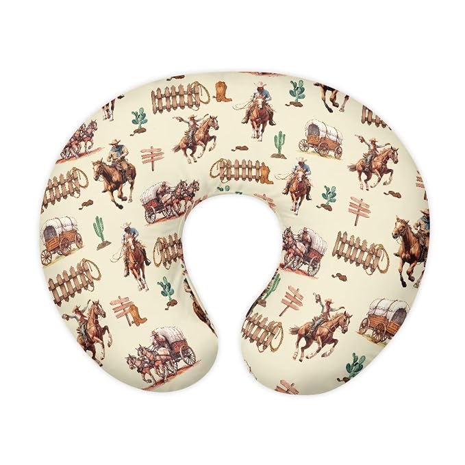 Horse Baby Nursing Pillow Cover Stretchy Breathable Breastfeeding Pillow Cover Neutral Pillow Cover for Infant Snug Fit Standard Nursing Pillows