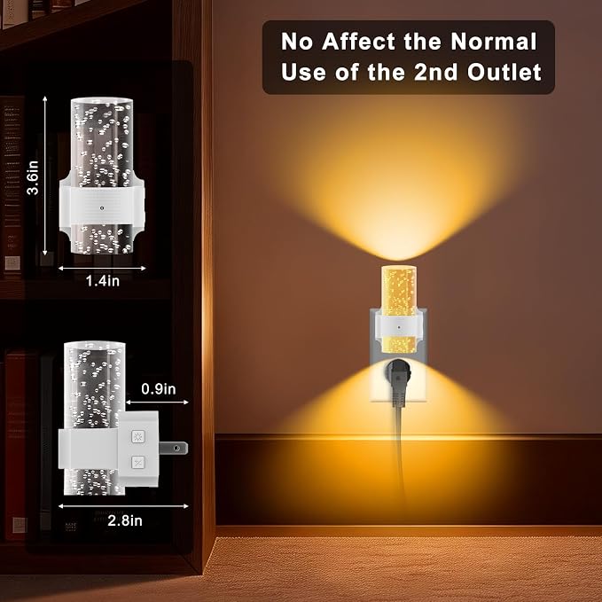easuntec Plug in Night Light with Auto On/Off, Night Lights Plug into Wall, Dusk to Dawn Sensor, Color Changing Night Light, Dimmable, for Bedroom, Nursery, Ideal for Kids, Elderly and Parents (White)