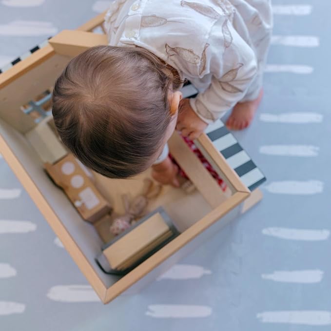 Little Landings Baby Play Mat for Floor - Shoreline (6x8ft) - Premium EVA Foam Play Mat for Babies & Toddlers (Ages 0-5+) Non-Toxic Playmat for Tummy Time, Crawling & Playroom - Stylish & Comfortable