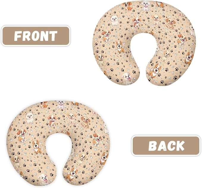 Poppy Dog Nursing Pillow Covers for Breastfeeding Pillow U-Shaped Pillow Cover Hidden Zipper Design Soft and Skin-Friendly