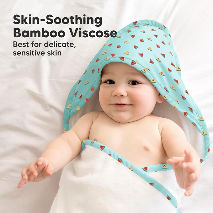KeaBabies Baby Hooded Towel and Baby Hair Brush - Soft Bath Towels with Hood for Kids and Infant, Wooden Hairbrush with Soft Goat Bristles for Cradle Caps