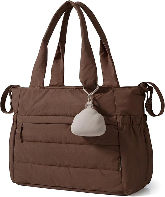 BAGSMART Diaper Bag Tote, Hospital Bag for Labor Delivery, Puffy Maternity Travel Diaper Tote, Baby Bag with Pacifier Case