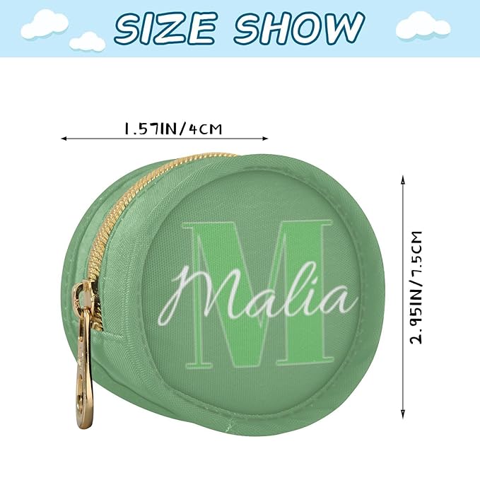 Custom Sage Green Pacifier Holder Case for Diaper Bag Personalized Portable Travel Pacifier Storage Case with Clip Newborn Baby Pouch for Baby Boys Girls Purse Outdoor