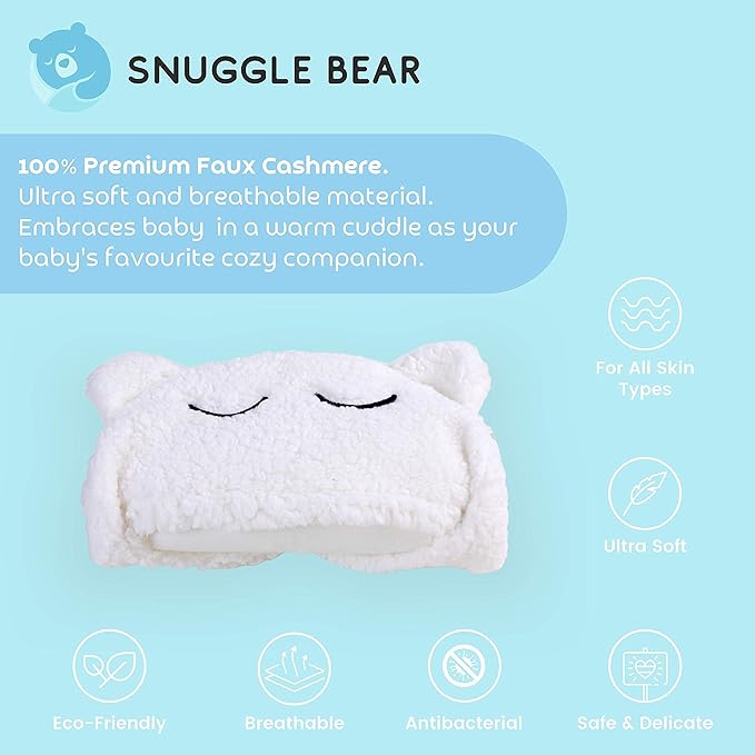 Baby Swaddle Blanket Wrap Cute Newborn Bear Onesie Ultra Soft Essential Wearable Swaddling Receiving Blanket Plush Ideal for Infant Baby Boy Girl 0-6 Months Perfect Baby Registry White