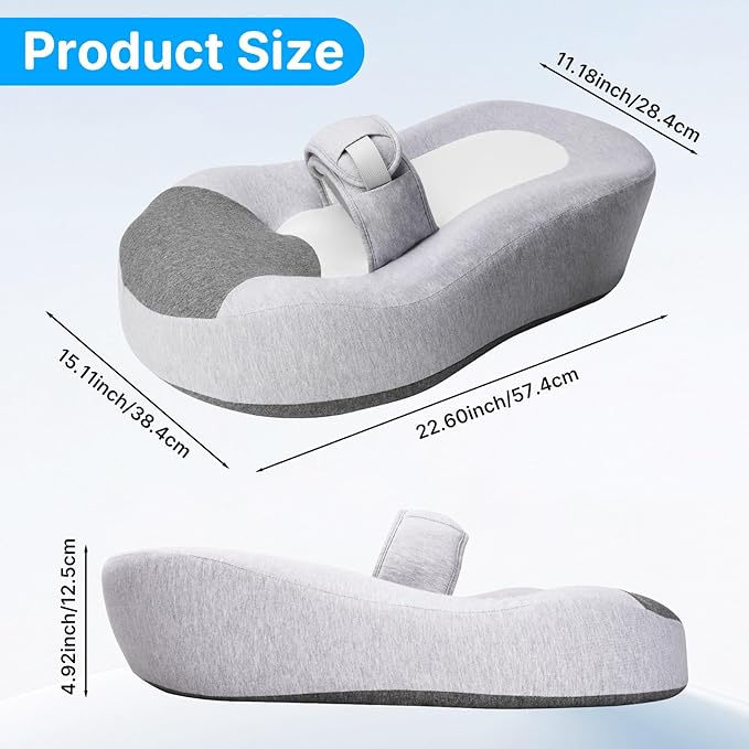 Reflux Pillow for Baby, Baby Feeding Support Wedge Pillow for Reducing Spit-Up, 2 Machine-Washable Pillowcases for Bottle Feeding