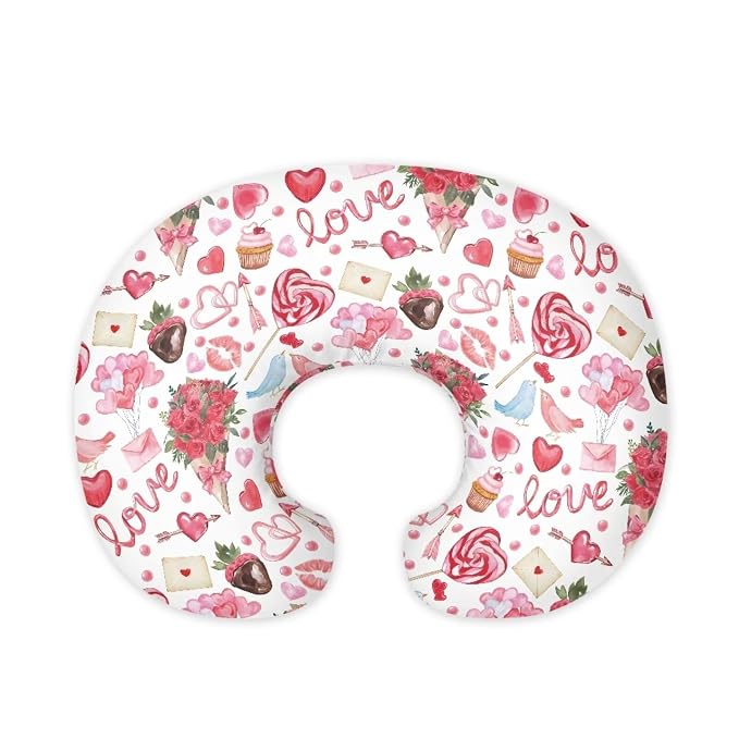 Love Lollipops Nursing Pillow Cover Breast Feeding Pillow Support Positioner Lounger Slipcover for Baby Boy Girl Newborn Infant