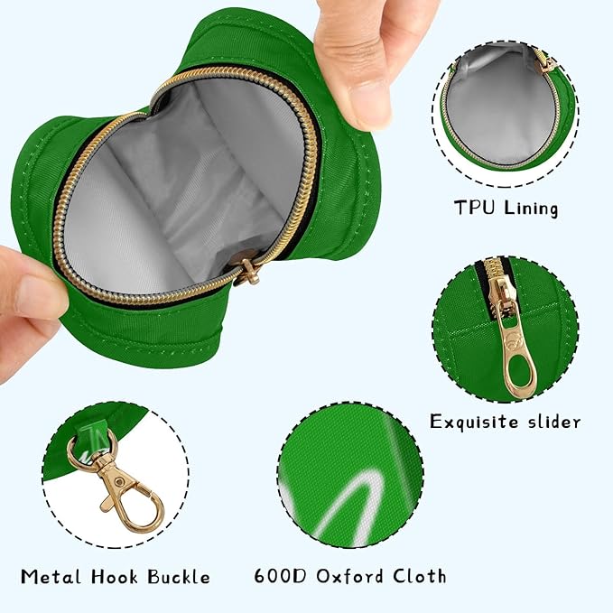 Custom Green Pacifier Holder Case for Diaper Bag Personalized Portable Travel Pacifier Storage Case with Clip Newborn Baby Pouch for Baby Boys Girls Purse Outdoor