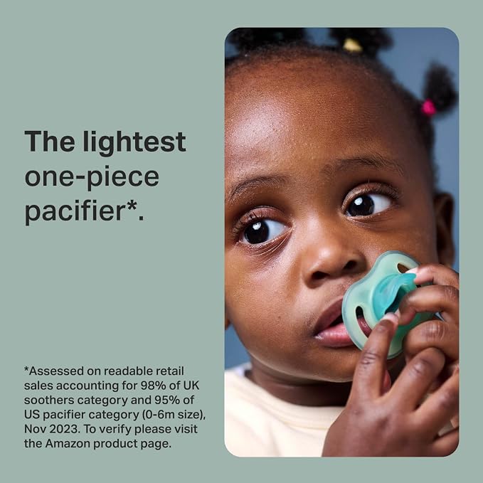 Tommee Tippee Stay Put Pacifier Set, Contains 2 Ultra-Light StayPut Glow in the Dark Pacifiers and 2 Ultra-Light StayPut Pacifiers, 6-18 Months, Colors May Vary, One-Piece Silicone Design, Pack of 4