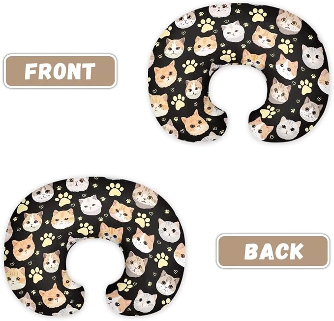 Cat Heads Nursing Pillow Cover Breast Feeding Pillow Covers 1 Pack for Breastfeeding Pillow Soft and Cozy Fits Snug On Infant Breastfeeding Pillow Slipcover Cover Only