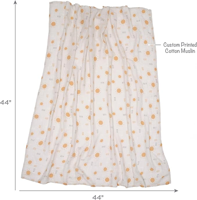 Lambs & Ivy Jungle Adventure 2-Pack Cotton Muslin Newborn Baby Swaddle Blankets