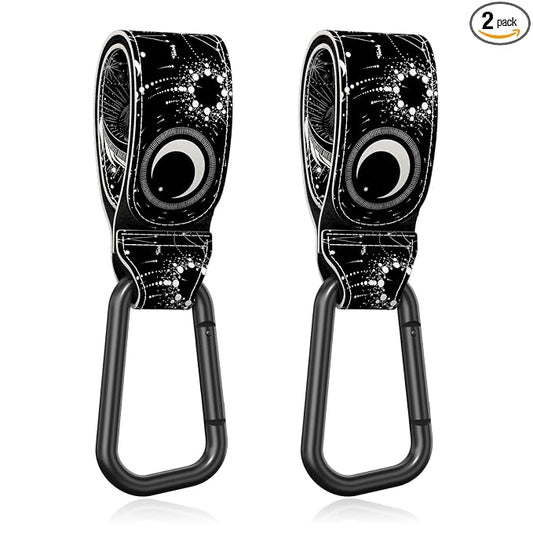 Baby Stroller Hooks for Hanging Bags, Universal Stroller Clips Accessories, Mommy Hook for Diaper Bag, Shopping Cart, Purse, Backpack - 2 Pack, Starry Sky