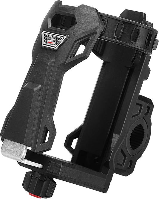 KEMIMOTO Upgraded ATV Cup Holder, Motorcycle Drink Holder with 0.85''-1.25'' Metal Clamp and Double Anti-Slip Protection, Universal Bottle Holder for Bike Scooter Boat Wheelchair