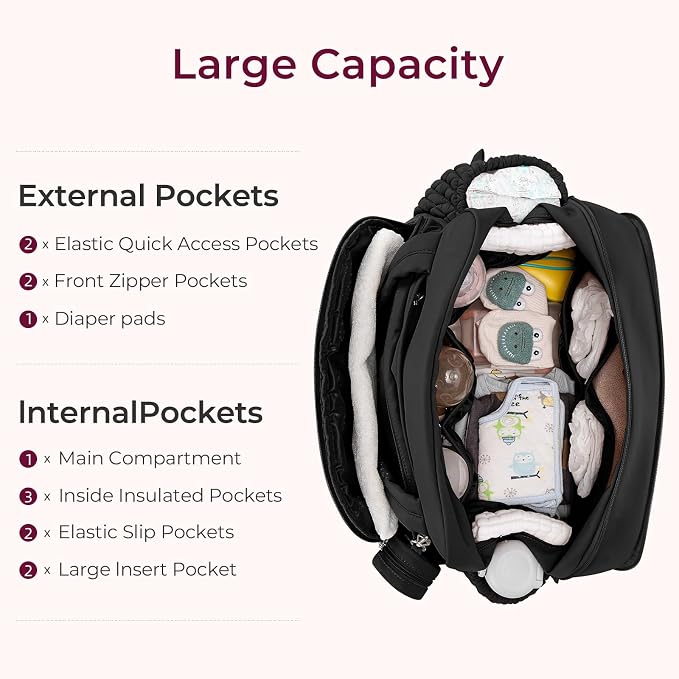 Telena Tote Diaper Bags, Travel Crossbody Large Capacity Hospital Bag for Women Labor Delivery with Pacifier Case