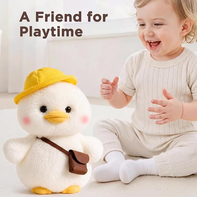 iPlay, iLearn Baby Duck Talking Toy, Toddler Interactive Plush Stuffed Animal, Infant Musical Singing & Repeating Head Sway Little Duck Toy, Cute Birthday Gift 12-18 Month 1 2 3 Year Old Kid Girl Boy