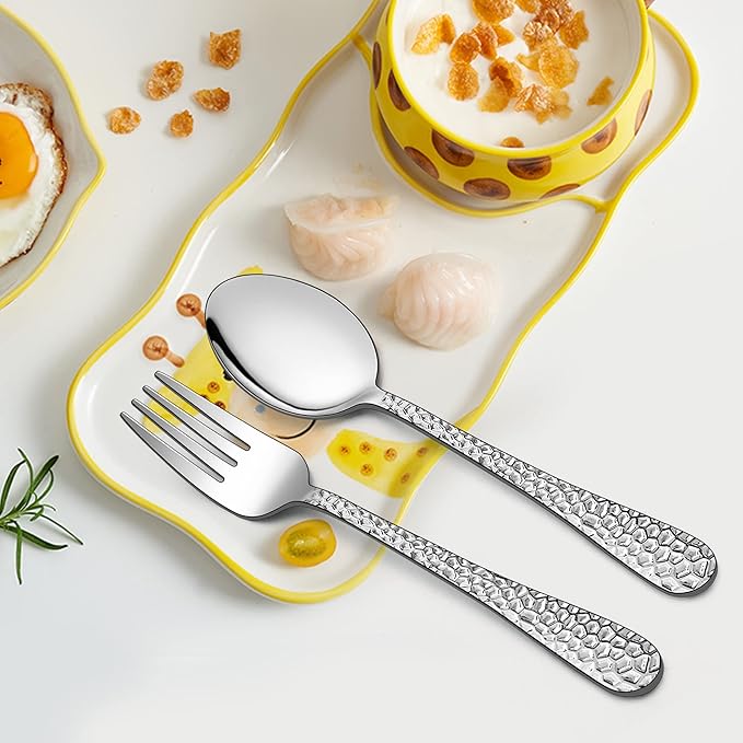 LIANYU 6-Piece Kids Silverware Set, Stainless Steel Toddler Utensils Flatware, Includes Kids Spoons and Forks, Cutlery Set for Child Preschooler, Dishwasher Safe