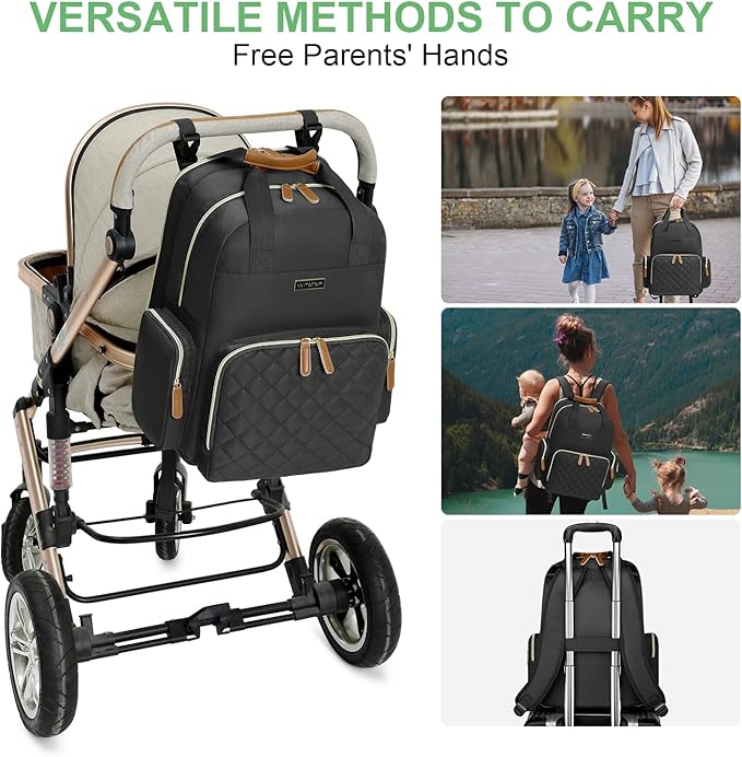 Diaper Bag Backpack with Changing Station, Baby Diaper Bag Organizer for Moms Dads Large Baby Changing Bags