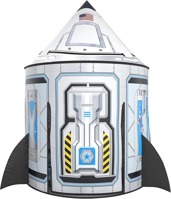 Wilwolfer Rocketship Tent for Kids: Space Toys for Kids-Space Decor for Boys Room-Outdoor Toys for Toddlers