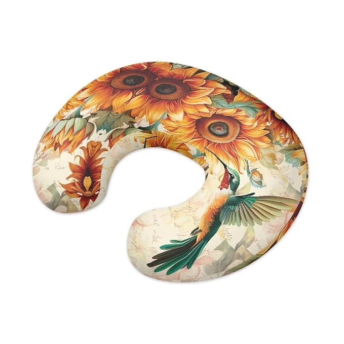 Sunflower Hummingbird Ultra Soft Comfortable Breast Feeding Pillow Covers with Hidden Zipper Skin-Friendly Fabric Nursing Pillow Support Cover for Home Bedroom Sofa Decor