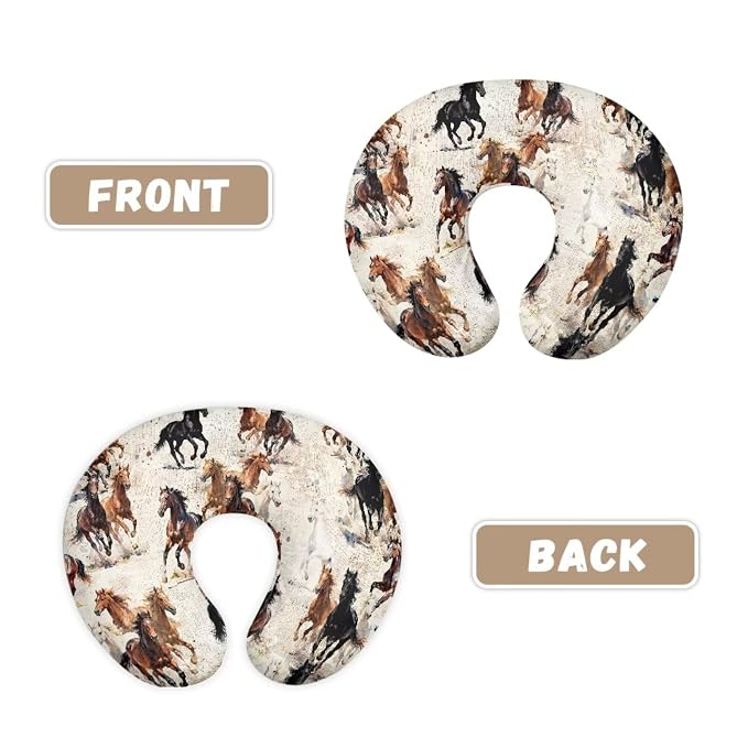 Jeiento Brown Horse Breastfeeding Pillow Covers Soft Comfort Breastfeeding Nursing Pillow Case Stretchy Removable Slipcover for Newborn Boys Girls,Bottle Feeding,Cover Only
